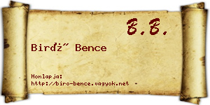 Biró Bence névjegykártya